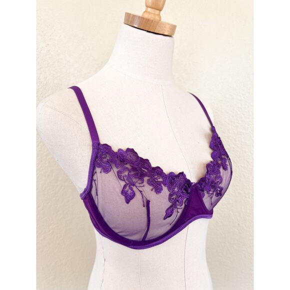 Purple Unlined Underwire Bra Large - Picture 4 of 4
